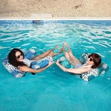 Heavy Duty Inflatable Pool Floats Adult, Inflatable Pool Lounge Chairs For Adults With Tropical Leaf Design, Party Summer Water Beach Lake Fun, Beach Relaxation | Vibrant Design | Comfortable Mesh, Beach Chairs For Adults