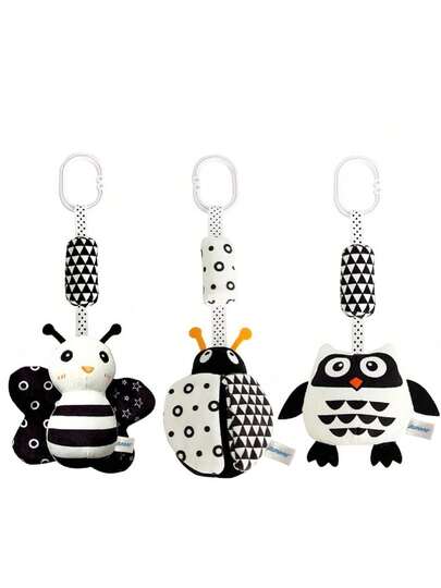 Schattig bel zwart-wit rammelaar speelgoed voor baby's en peuters