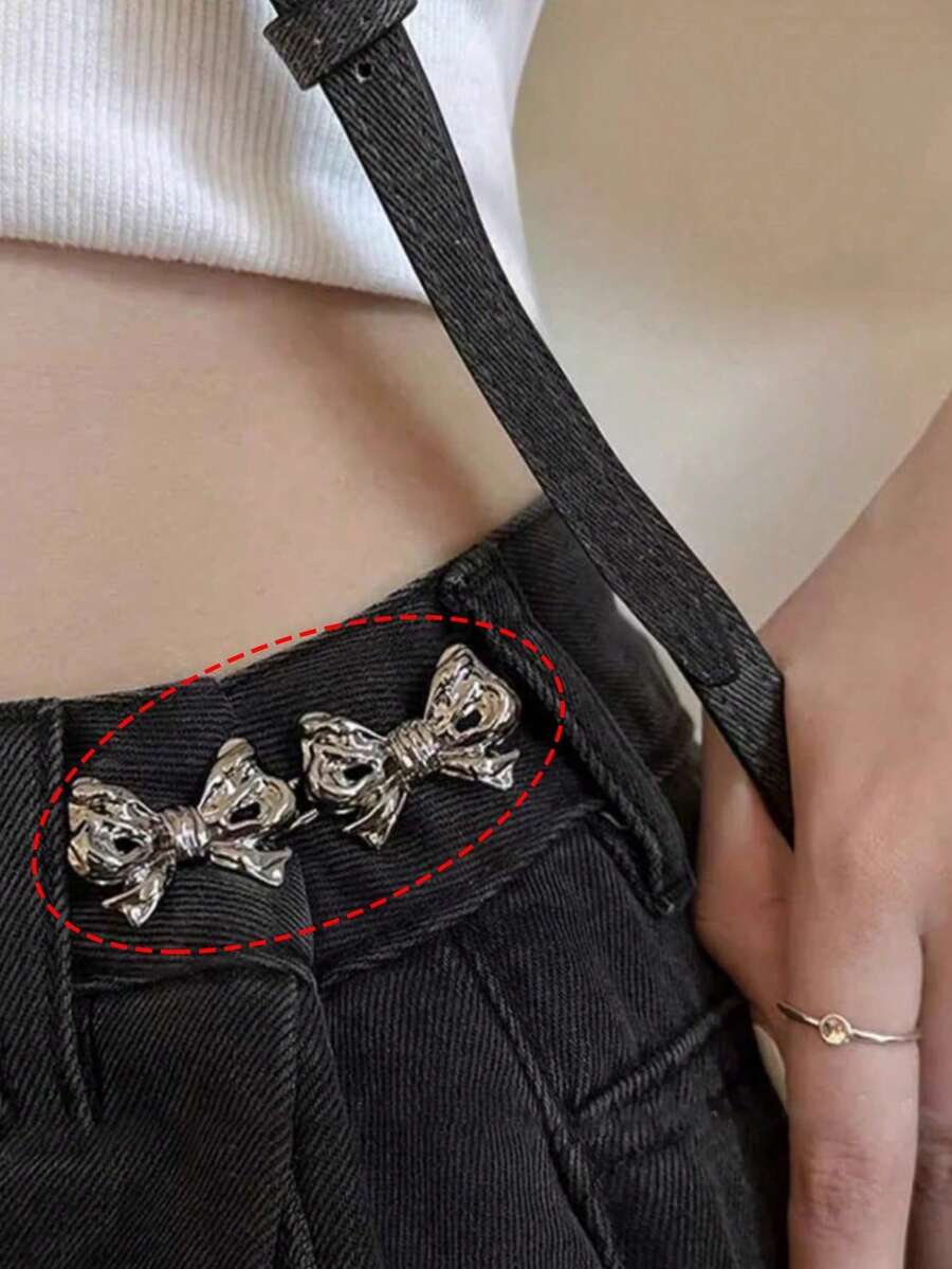 1pc Ladies' Waistband Cincher With Buckle Closure, Convenient & Detachable, Perfect For Fitting Pants - Gold - View 1