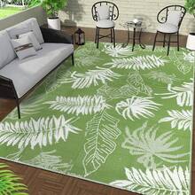 Falflor 240x300cm Large Outdoor Rugs For Patios Waterproof Reversible  Indoor Outdoor Carpet UV Resistant Garden Rug Lightweight Picnic Blanket For Camping Deck RV Backyard(Black With Tan) - Grass Green - View 1