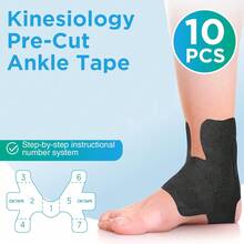 10 PIEZAS de Cinta Kinesiológica para Tobillo, Cinta para Tobillo Precortada, Transpirable, Cinta Kinesiológica Atlética Elástica para Soporte de Tobillo y Músculo para talla grande Deportes - Multicolor - Ver 8