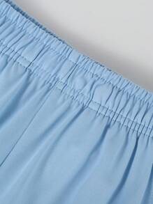 Conjunto de 2 peças de moletom com capuz e regata para treino casual para meninos/adolescentes + shorts soltos lisos, primavera/verão