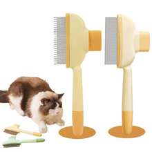 1 件灰色猫咪美容刷宠物毛发去除梳防滑不锈钢狗刷猫咪配件情人节、情人节婚礼、生日