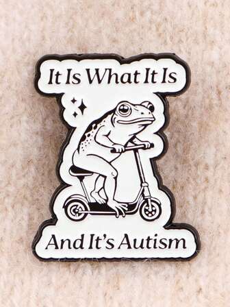 1Pc Fun Frog Enamel Badge, Animal Brooch Pine Collar Badge, Autism Badge On Backpack, Creative English Letter Jewelry Medal, Clothing Accessories Humorous Jewelry Friends Gift School Office Accessories Shirts Jacket Halloween Autumn-Winter Accessories,Suitable For Teens, Youth,Men,Casual, Outdoor, Athletic, Vacation, Graduation Gifts, Birthday, Daily Wear Clothes Pin Funny Cute Teacher Gifts Halloween Accessories Teachers Day Costume Accessories Bag Charms Men Gifts Bag Pins Christmas