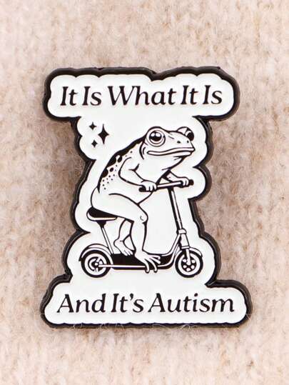 1Pc Fun Frog Enamel Badge, Animal Brooch Pine Collar Badge, Autism Badge On Backpack, Creative English Letter Jewelry Medal, Clothing Accessories Humorous Jewelry Friends Gift School Office Accessories Shirts Jacket Halloween Autumn-Winter Accessories,Suitable For Teens, Youth,Men,Casual, Outdoor, Athletic, Vacation, Graduation Gifts, Birthday, Daily Wear Clothes Pin Funny Cute Teacher Gifts Halloween Accessories Teachers Day Costume Accessories Bag Charms Men Gifts Bag Pins Christmas