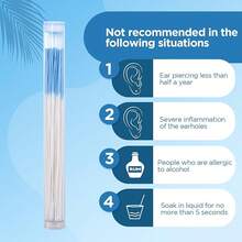 Disposable Earrings Hole Cleaner Floss Ear Piercing Cleaner Piercing Aftercare Piercing Cleaning Line Women Men Earrings Hole Care Odor Removal (300 Pieces, Multicolour) - 彩色 - 查看 6