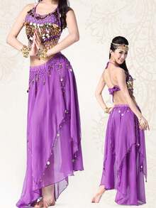 2 Pieces Dance Costume Adult Female Belly Dance Performance Costume National Stage Performance Costume Suit