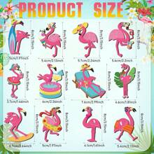 12 Stück/24 Stück/36 Stück Flamingo Deko, tropische Palmenblätter & verspielte Blumen Holz Hängedekoration, Sommer Hawaii Strand Holzdekoration, Hawaii Geburtstags Party, Hochzeits Braut Geschenk, Party Gastgeschenke; Die Flamingos haben verschiedene sommerliche Elemente