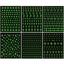 3D Glitter Hypoallergenic Christmas Nail Art Stickers (6-Pack) With Star, Heart, Moon, Snowflake, And Deer Designs. Self-Adhesive, DIY, Japanese And Korean Style. Cute, Sweet, And Hot! Sparkling And Dazzling Christmas Nail Art Decorations. Popular Nail Art Accessories For Women Worldwide. Nails Nail Supplies - Multicolor - View 12