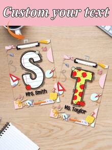 Personalized Teacher Gifts, Custom Acrylic Clipboard With Teacher Name, Elements Teacher Clipboard, Back To School Teacher Appreciation Gift,School Supplies - Multicolor - View 1
