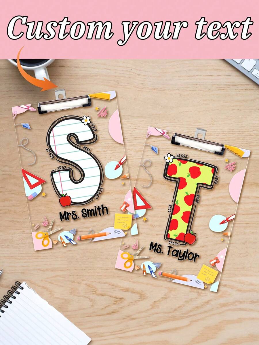 Personalized Teacher Gifts, Custom Acrylic Clipboard With Teacher Name, Elements Teacher Clipboard, Back To School Teacher Appreciation Gift,School Supplies - Multicolor - View 1