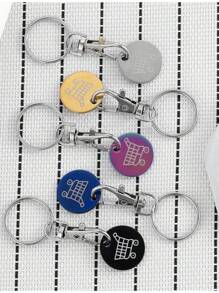 1 Peça/3 Peças Token de Carrinho de Compras, Chaveiro de Metal Inoxidável, Enfeite de Chaveiro com Chave de Desbloqueio de Carrinho, Acessório de Chaveiro