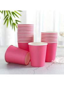 50pcs Disposable Party Paper Cups, Multicolor Paper Drinking Cups For Water, Juice, Coffee Or Tea, Suitable For Weddings, Parties, Picnics, BBQs, Travel, Birthdays And Events