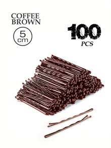 150/100/50 Stück schwarze Metall-Haarspangen in Wellenform, solide und lässig, rutschfeste Haarclips für Frauen und Mädchen, für alle Haartypen, geeignet für den täglichen Gebrauch und Haarstyling, Schulsachen, Haarzubehör, Kopfzubehör, Haarnadel, Reisen, Geburtstag - Kaffeebraun - Übersicht 21