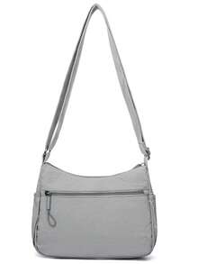 Tas Bahu Wanita Kasual Sederhana Warna Polos Bahan Nilon dengan Tali Bahu yang Dapat Diatur, Tas Bahu Multi Kompartemen, Warna Polos, Penutup Resleting, Lapisan Poliester, Sangat Cocok untuk Penggunaan Sehari-hari sebagai Tas Selempang Ringan, Cocok untuk Perjalanan Sehari-hari, Bepergian, Berbelanja, Berkemah, Olahraga - MultiWarna - View 4