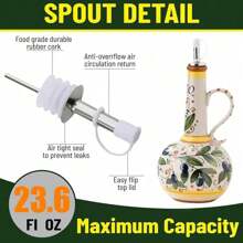 700ml Olive Oil Dispenser Embossed Ceramic Oil Vinegar Can Ceramic Storage Dispenser Container Condiment Oil Bottle Oil Bot