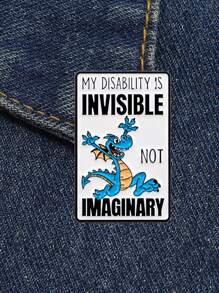 1 peça broche de esmalte para conscientização sobre saúde mental, broche de desenho animado de dragão azul, alfinetes de lapela, crachá, acessórios de roupas, joias da moda, presentes