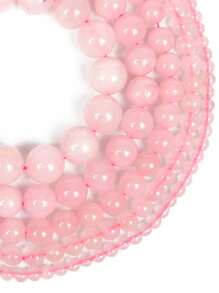 Contas soltas de pedra de quartzo rosa natural de 1 fio, contas naturais rosa para fazer joias, pulseiras e colares faça você mesmo, 4, 6, 8, 10 e 12 mm