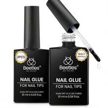 9 In 1 Gel Nail Glue For Acrylic Nails Tips, 2 Pcs 10ml Super Strong Nail Glue For Clear False Nails Tips Base Coat Rhinestones Blooming Art Gel Long Lasting U V Light Cure