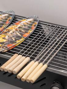 6 Stück BBQ Fischgrill-Netze, abnehmbare Grill-Netze und Fischgrill-Netze sind essentielle Artikel für Outdoor-Camping und Picknick. (Unebenheiten während des Transports sind normal.)