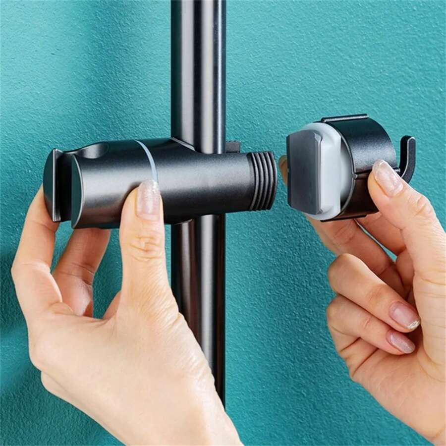 Soporte de cabezal de ducha ajustable ABS, soporte de ducha, abrazadera, riel deslizante para cabezal de ducha, accesorios de baño, diseño de gancho giratorio - 02 - Ver 1