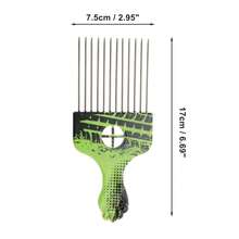 Metal Hair Pick, Hair Styling Pick Comb For Women Men, 6.69"X2.95" - 綠黑色 - 查看 5