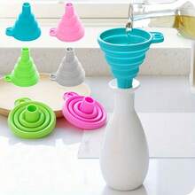 1 pieza Embudo de silicona, retráctil y plegable de gran tamaño portátil, boca ancha para verter aceite, 3 opciones de tamaño - Multicolor - Ver 2