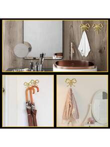 Gold Butterfly Hooks, Brass Butterfly Wall & Door Hooks, Towel Hooks, Brass Coat Hangers, Decorative Brackets, Suitable For Wedding, Bathroom, Living Room, Kitchen Decor - Multicolor - View 6