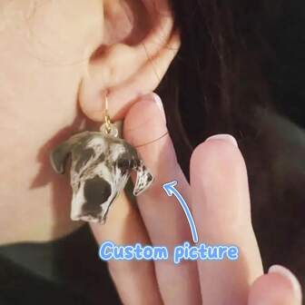 Custom Pet Photo Earrings, Colorful Waterproof Engraved Earrings, Exclusive Accessories For Women, Memorial Gift Edition, Long Lasting Color, Keepsake Jewelry