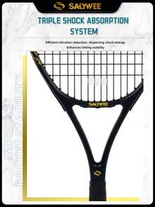 SALYWEE Composite Carbon Fiber Tennis Racket – Exquisite Chinese Golden Dragon Design, High Performance 50-60 Lbs Tension For Powerful Offensive Play, Unisex Adult Racquet, Racket Only (No Accessories) With Bag / Racket (Non-Slip Handle Grip Tape&Tennis Ball) With Bag, Ideal For Intermediate Player In Outdoor Sports Training And Competitions - Multicolor - View 7