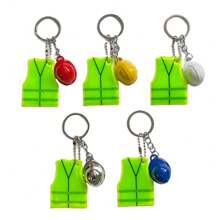 Kreatywna kamizelka + brelok do kasku z materiałem odblaskowym do nocnych podróży i uprawiania sportu, nadaje się do plecaka, bagażu, jako dekoracja wisząca