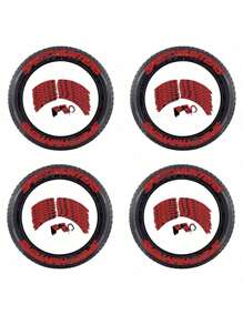 8pcs Set Letter Tire Decals, PVC Soft Rubber Tire Stickers, Personalized 3D Tire Decals, Fit For All Vehicles, Sports Car Decoration