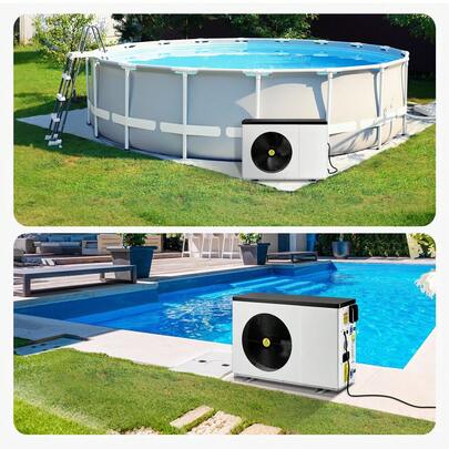 Electric Pool Heat Pump, 22250 BTU, Pool Heaters For 3171-6605GAL Above And In Ground Pools, Low Noise, Heating And Cooling Highly Efficient & Energy-Saving Pool Water Heater AC120V 60Hz