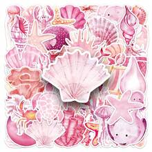 50/100 peças Adesivos de animais marinhos rosa, adequados para decoração de superfície de telefone celular e computador, adesivos estéticos para álbum de recortes, diários, garrafas de água, laptop, kit de material de scrapbooking, adesivos a prova d'Água de vinil para adultos, suprimentos escolares, volta às aulas - Multicolorido - Visão 7