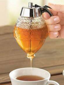 1 件蜂蜜分配器防滴漏，创意压敏蜂蜜罐，经典手动蜂窝设计糖浆罐，蜂蜜罐，果汁杯，蜂蜜塑料液体分配器 - 無色 - 查看 13