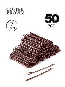150/100/50 Stück schwarze Metall-Haarspangen in Wellenform, solide und lässig, rutschfeste Haarclips für Frauen und Mädchen, für alle Haartypen, geeignet für den täglichen Gebrauch und Haarstyling, Schulsachen, Haarzubehör, Kopfzubehör, Haarnadel, Reisen, Geburtstag - Kaffeebraun - Übersicht 15