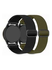 2pcs 20mm 22mm Nylon Elastic Solo Loop Strap Compatible With Samsung Galaxy Watch 7 6 5 4 40/44mm,Watch 6/4 Classic 43/47/42/46mm,Watch 5 Pro, Watch3 41/45mm,Gear S3 Classic/Gear S3 Frontier,18mm20mm22mm Quick Release Sport Wristband Replacement Compatible With Garmin Watch/Amazfit Watch/HW Watch GT