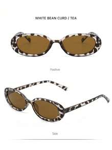 1 par de nuevas gafas vintage de montura pequeña y ovalada para adolescentes, adecuadas para uso diario
