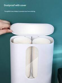 1pc Disposable Paper Cup Dispenser, Large Capacity Dual Tube Paper Cup Holder, Water-Resistant Anti-Dust Paper Cup Rack For Home/Restaurant/Hotel - Multicolor - View 5