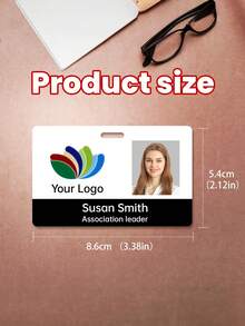 Customized Photo ID Badge Print Logo Name With Lanyard Clip And ID Badge Holder, Retractable Badge Reel - Multicolor - View 9