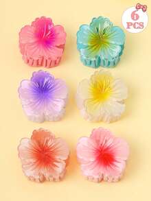 6/12pcs Multi-Color Bohemian Style Artificial Medium Flower Hair Clips, Ideal Gift For Fashionable Women - Multicolor - View 8