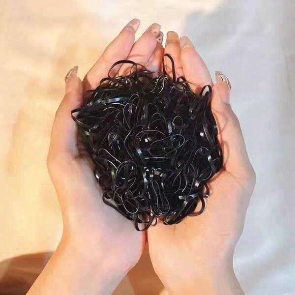 400pcs/800pcs Pack Disposable Thick Elastic Hair Bands, Strong Durable Hair Ties For Kids & Adults, Can Last For 3 Years Back To School