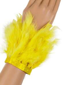 1pc Feather Cuff Feather Armband Showgirl Wrist Cuff For Carnival Party Cosplay Stage Show Accessory Costume Halloween