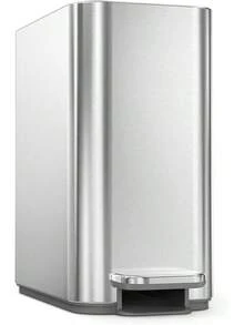 Simplehuman Small Bathroom Trash Can With Lid, Stainless Steal Waste Basket, 5 Liter / 1.3 Gallon, White - Brushed Stainless Steel - View 7