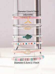 6 Pcs BOHO Bohemia Sea Beach Style Mermaid Tail Cute Turtle Decor Beaded Bracelet Draw String Bracelets Set For Women - Multicolor - View 4