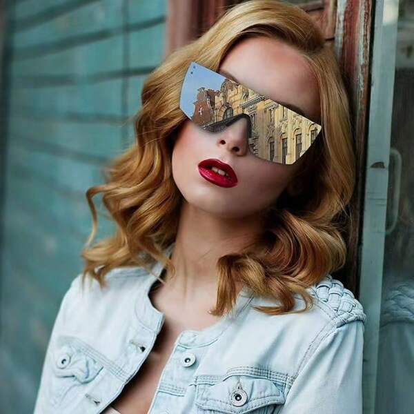 Fashion Women Street Style Personalized Wrap Plastic Sports Glasses For Outdoor Driving Cycling Windproof UV