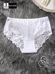 FOVTY 3 piezas Bragas sexy con encaje talla grande para volver al colegio