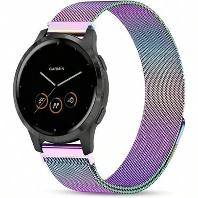 Metal Band Compatible With Garmin Venu 2S/3S, Vivomove 3S, Vivoactive 4S, 18mm Stainless Steel Band For Fossil Ladies Gen 6/5E/Q Venture HR Gen 4/3