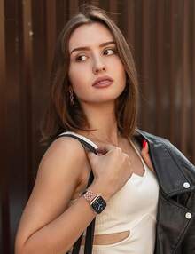 Smart Watch Strap - Black/Rose Pink - View 6