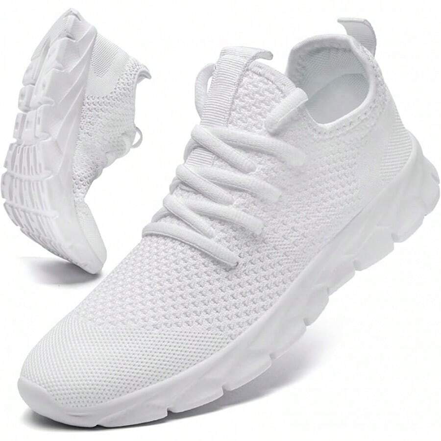 Lightweight Breathable Women's Tennis Shoes For Gym Workout - White - View 1